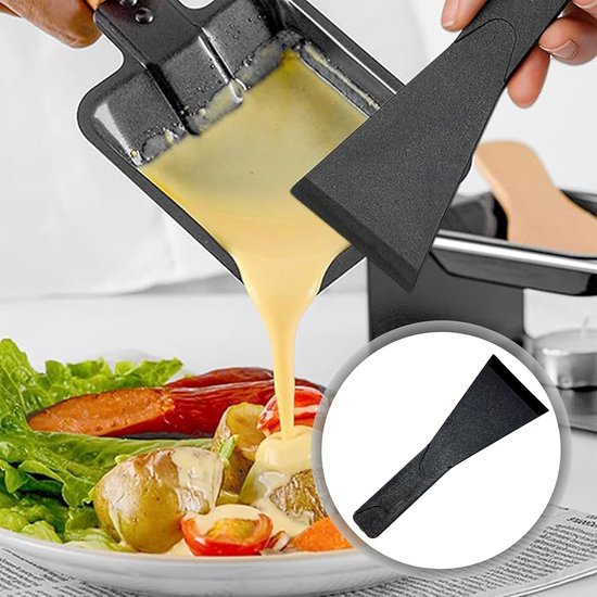 Spatels, anti-aanbaklaag, racletteschraper voor kaasgrills, hoogwaardige racletteschraper, gourmet planken en fondue, keukengerei voor pannen en braadpannen, robuust en hittebestendig. — afbeelding 4