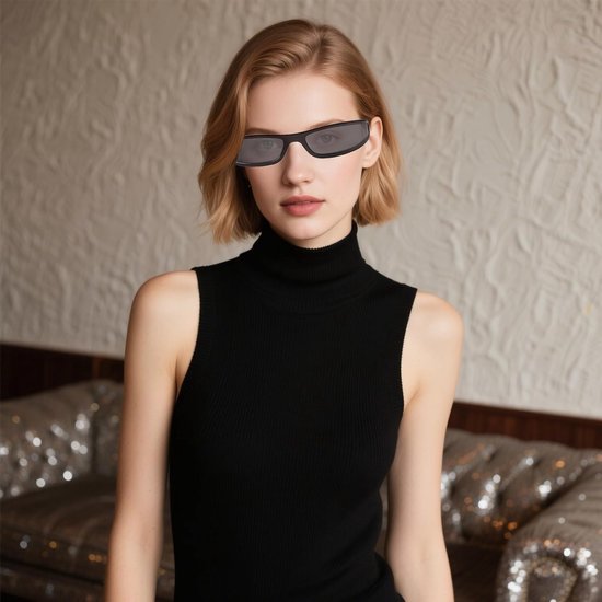 Around zonnebril voor mannen en vrouwen, vintage gangsterstijl, futuristische bril, Y2K, trendy retro zonnebrillen — afbeelding 3