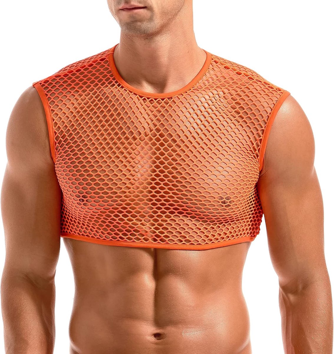Coulee Heren Visnet Shirt Mesh Spier Onderhemden