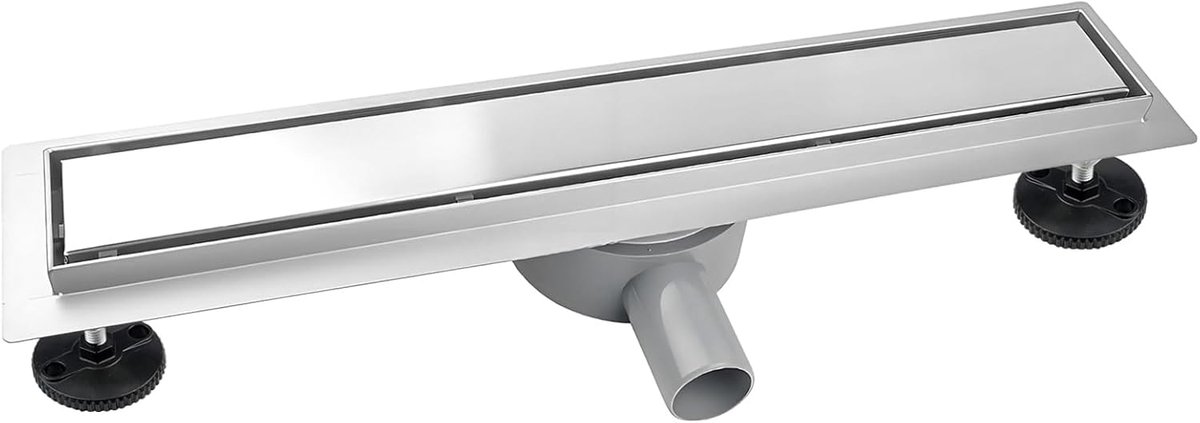 Douche Afvoer 60cm/24inch 360° Draaibare 2in1 Dubbelzijdige Tegel Insert Roestvrij Staal Onzichtbare Badkamer Vloer Afvoer Set Met Geurstop En Haarzeef