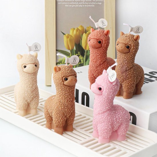 2 stuks 3D alpaca siliconen vorm - kaarsvorm, dier siliconen vorm voor doe-het-zelf kaarsen gieten en handgemaakte zeep (groot + klein) — afbeelding 5