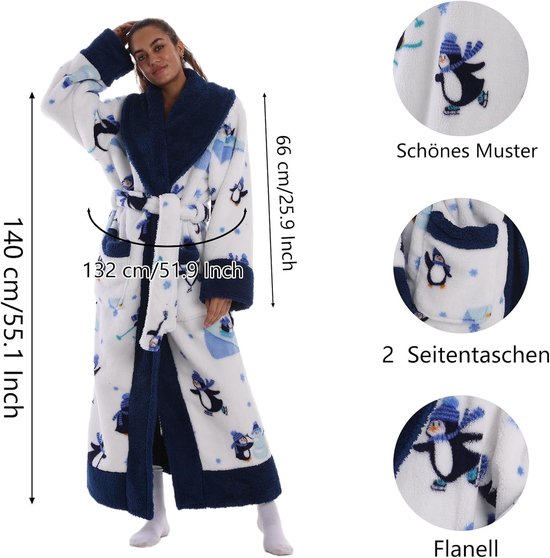 Badjas Super Zachte Flanel - Knusse Ochtendjas voor Sauna & Thuis | Universele Maat Dames Heren | Snel Droogend met Gevarieerde Designs — afbeelding 5