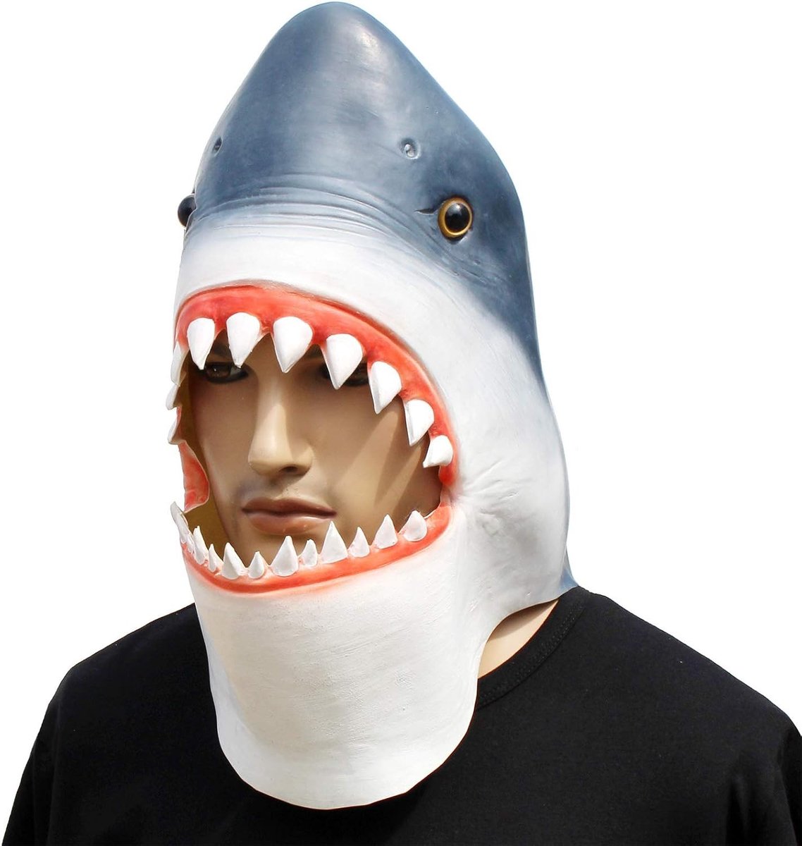 Halloween masker - Natuurlijk latex - Volwassen maat - Haaienkostuum voor Cosplay en Feestjes