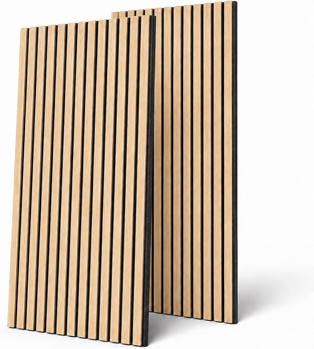Panelen, fineer, 2 stuks, 60 x 120 cm, decoratieve 3D-wandpanelen, akoestische panelen voor plafond, woonkamer en kantoor, eiken natuur