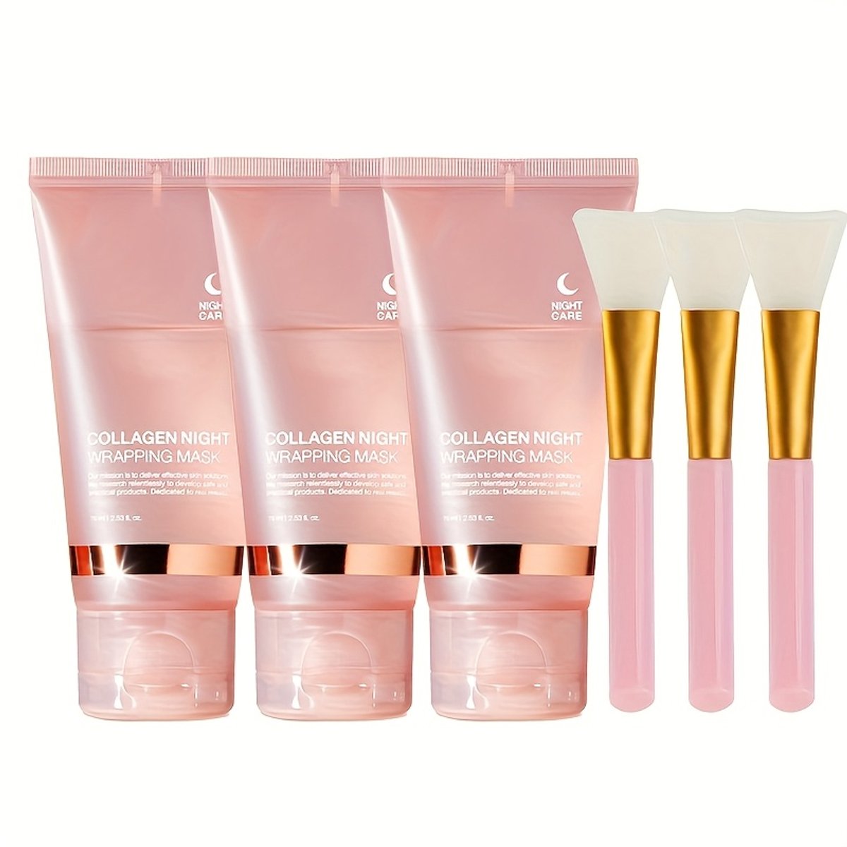 North Collective Collageen Booster Nacht Masker - Set van 3 - Nachtcreme - Huidverjonging - Hydraterend met Niacinamide, Hyaluronzuur & Ceramiden