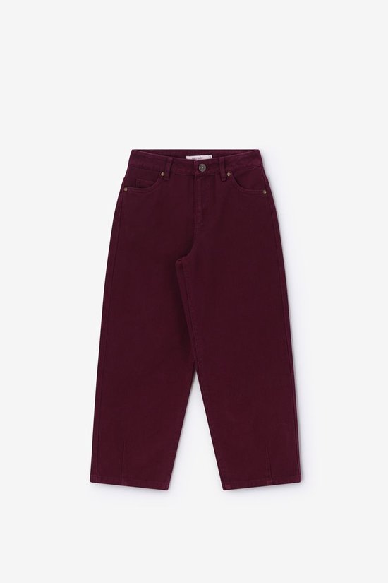 Donkerrode High Waist Barrel Jeans