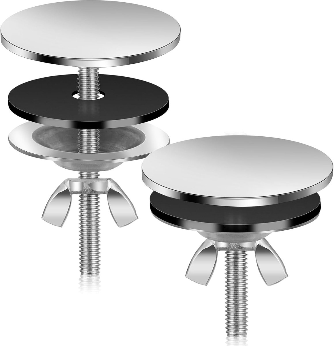 2 stuks gootsteengatafdekking, roestvrijstalen gootsteenafdekking plug gat cover gootsteenkraan gat plaatstopper cover aanrecht accessoires voor thuis, keuken en badkamer wastafel decoratie