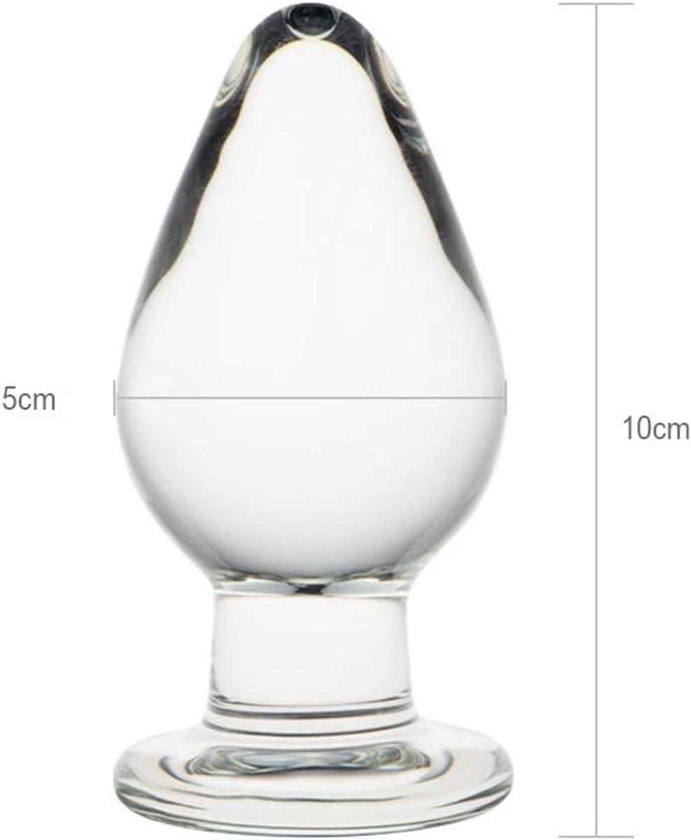 Anale plug met stootkegel, glas, kristal, buttplug, anale seksspeelgoed voor vrouwen en mannen