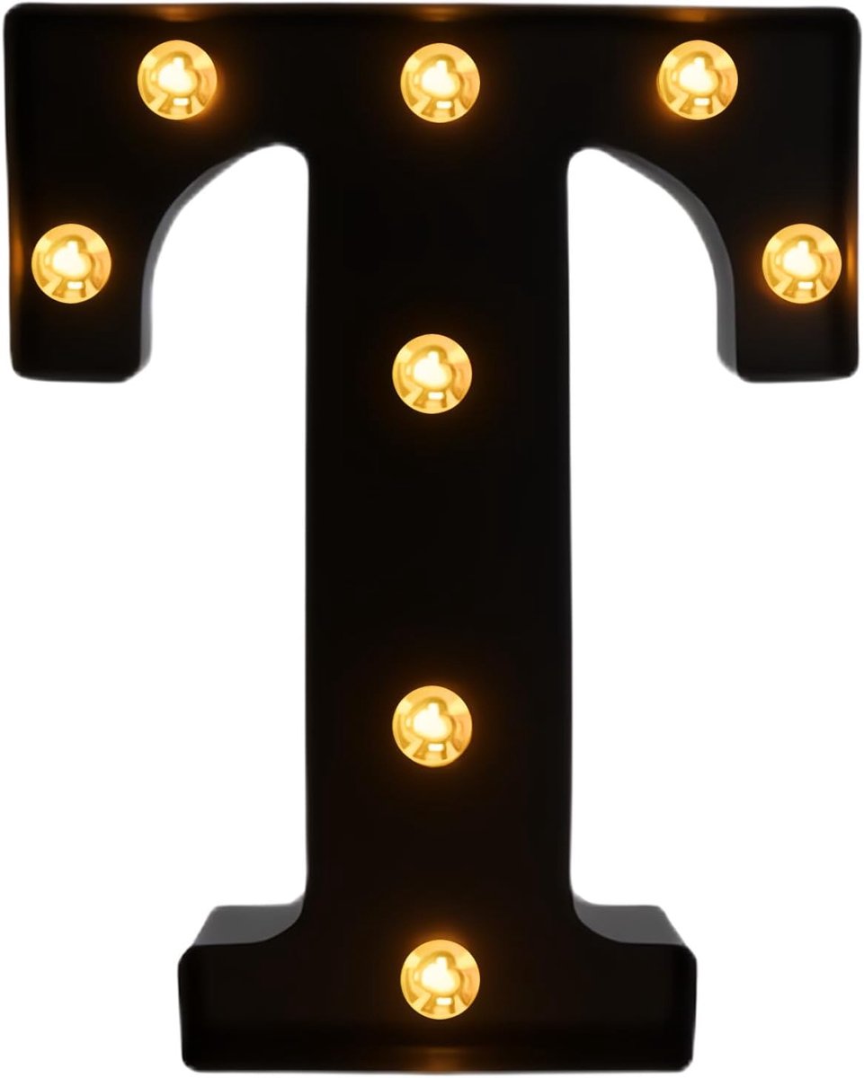 Lichtgevende led-letters, 22 cm, voor decoratie, T