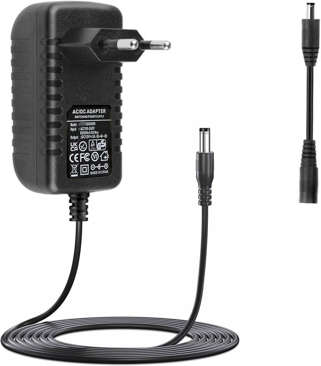 [Polariteit veranderbaar] 9V voeding DC 9V 2A 1A oplader AC naar DC 9V 2A 1A 500mA 400mA 300mA 200mA 100mA voor label maker, piano keyboards, gitaarpedalen DC9V transformator