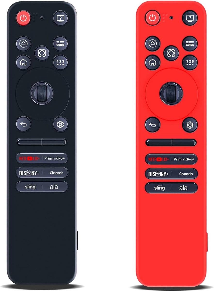 MR25GA afstandsbedieningsafdekking, compatibel met LG afstandsbediening 2025 televisies OLED G5 C5 B5-serie QNED 92A 85A 80A serie (zwart en rood)