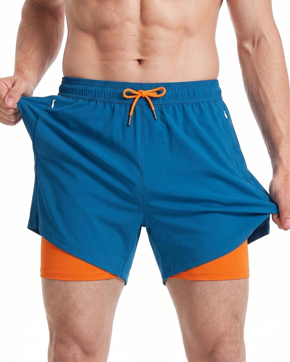 Heren zwemshort FAST DRYING boardshort trainingsbroek met mesh voering en verstelbaar trekkoord
