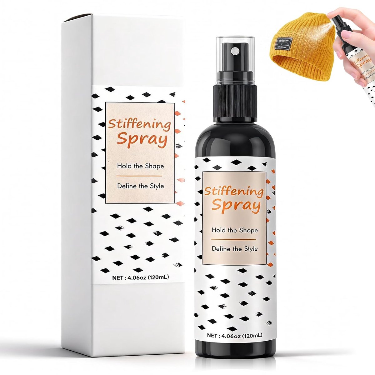 Spraysterkte voor gehaakte stoffen, verstevigingsspray, langdurige vormvastheid, geschikt voor verschillende stoffen, waaronder katoen, linnen, zijde en chiffon, 120 ml