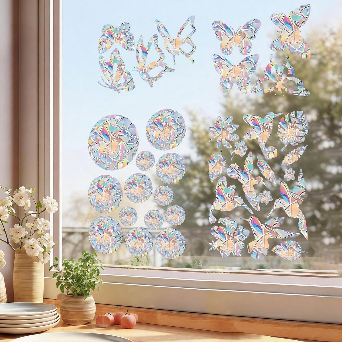 Raamstickers, vogelbescherming, suncatcher stickers