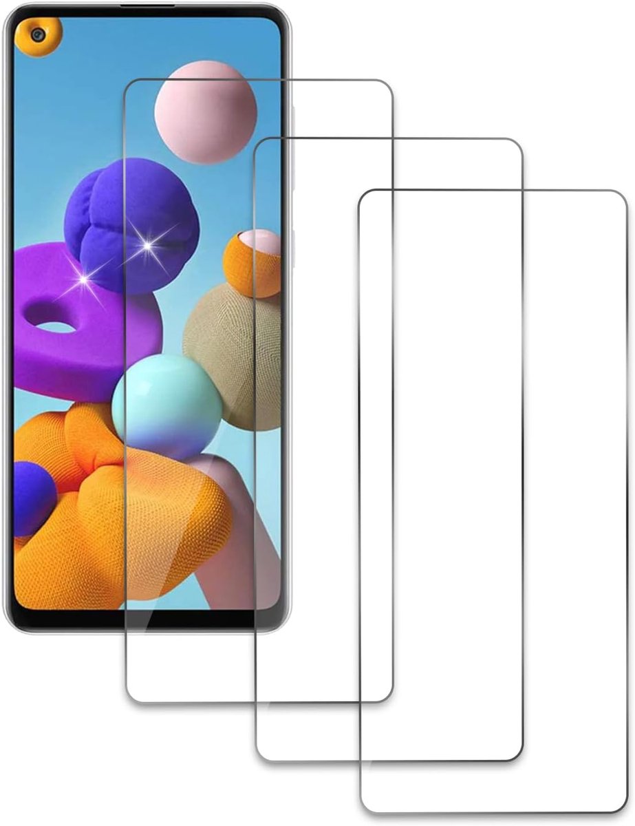 Pantserglas voor Samsung Galaxy A21s, 10H hardheid, displaybescherming, HD helder, anti-kras, anti-belletjes pantserfolie, beschermfolie, zonder luchtbellen