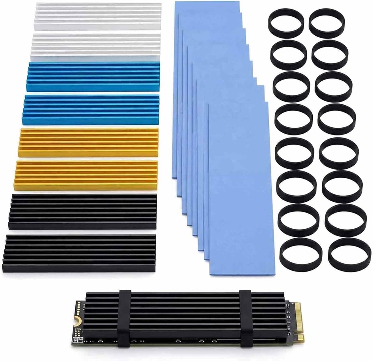 Koellichaam aluminium 70x22x3mm thermisch pad nano siliconen hittegeleiding compact formaat mannen vrouwen