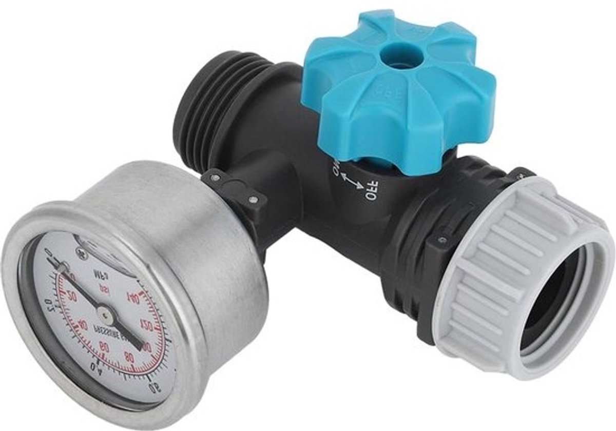 Verstelbare Irrigatiedrukreduceerklep - Waterdrukregelklep POM met Manometer voor Kastuinlandbouwirrigatie .
