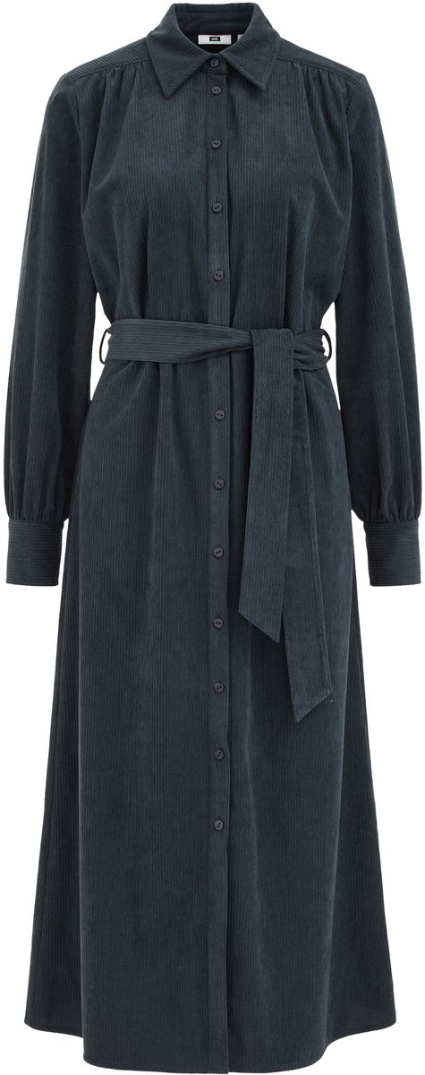 WE Fashion Dames midi corduroy jurk