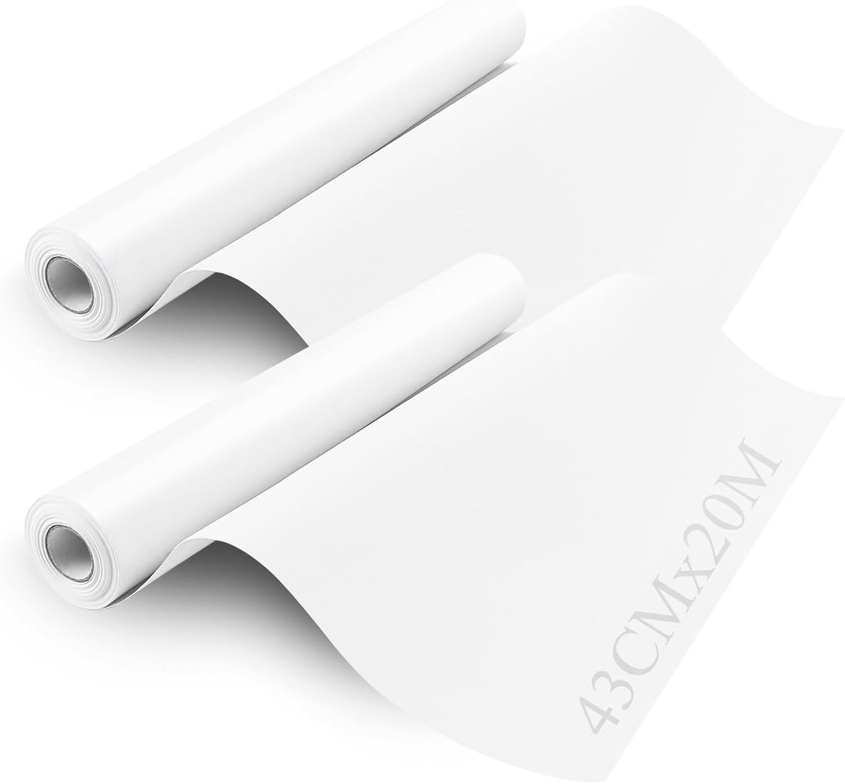 Tekenpapier rol van 43 cm x 20 m voor creatief tekenen, schetsen en knutselen - 2 stuks