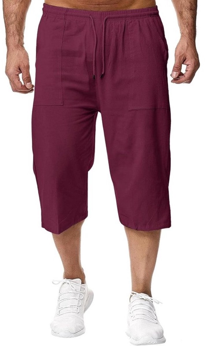 Linnen short voor heren, 3/4 lengte en loose fit voor zomerse dagen
