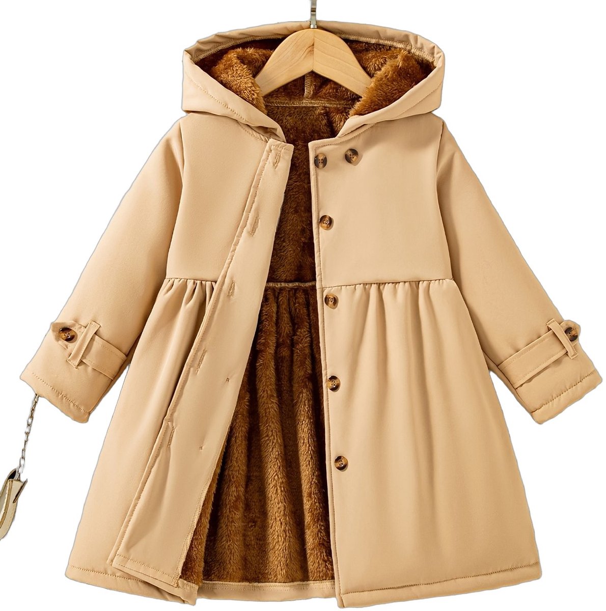 Currero Winterjas Parka Meisjes Lange Jas Meisje Wintermantel Overjas Gewatteerd Waterdicht Winter Stijlvol Mantel Kinderen 5 Jaar Creme
