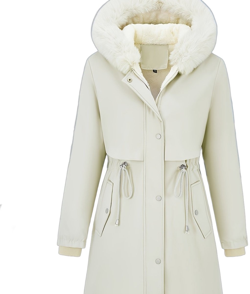 Currero Winterjas Parka Dames Lange Jas Dames Wintermantel Overjas Gewatteerd Waterdicht Winter Stijlvol Mantel Vrouwen Volwassen Melkachtig