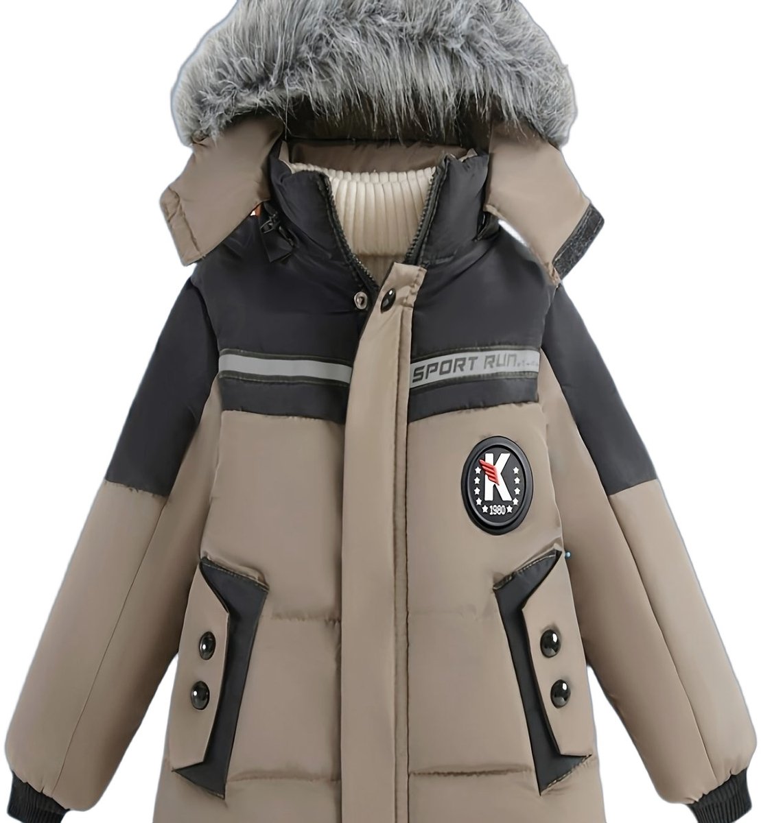 Currero Winterjas Parka Jongens Lange Jas Wintermantel Overjas Gewatteerd Waterdicht Winter Stijlvol Mantel Kinderen 3-4 Jaar Creme