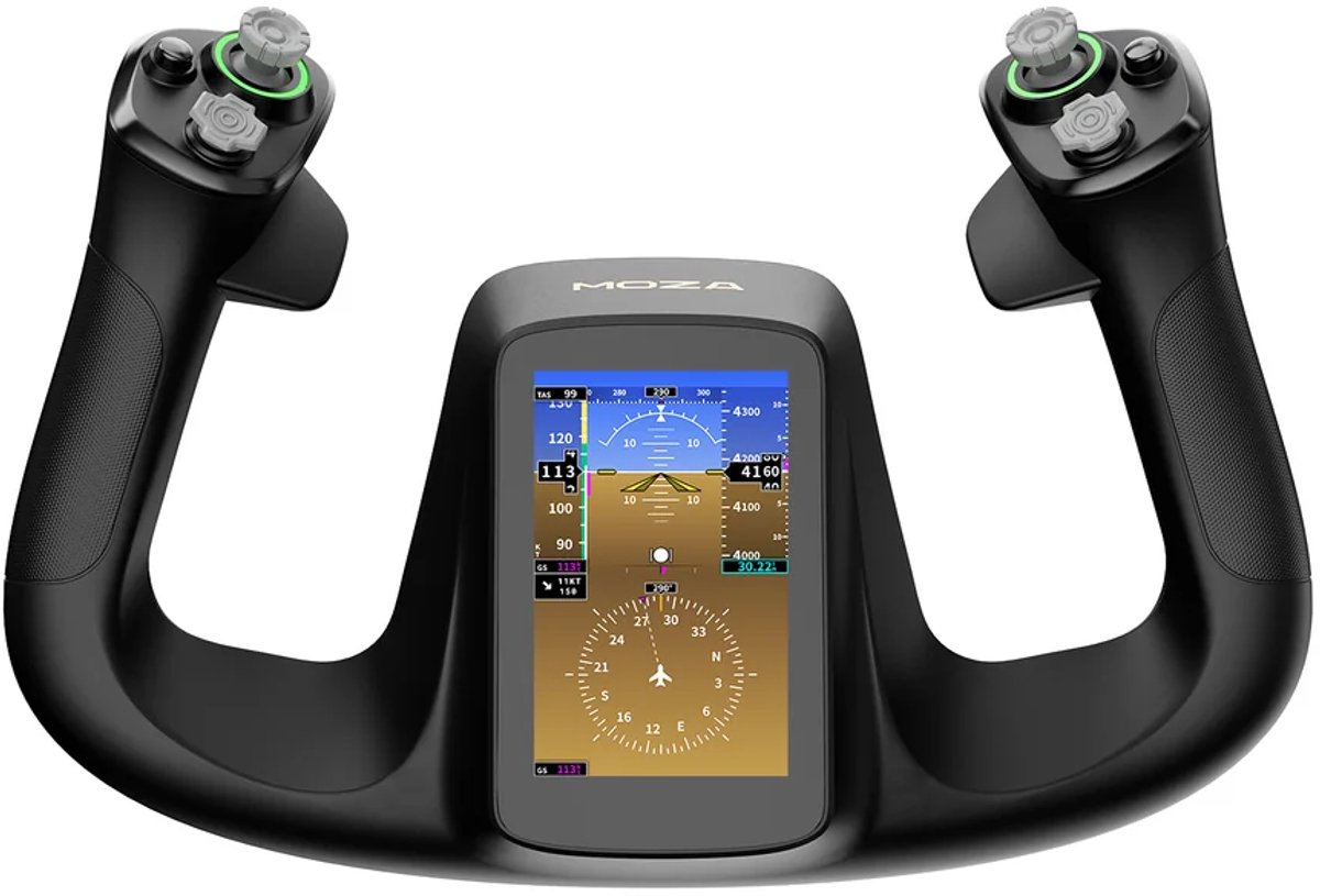 MOZA MFY Pro Yoke – 4,3" Touchscreen – 26 Programmeerbare Inputs – Hall Sensoren – Flight Simulator - PC