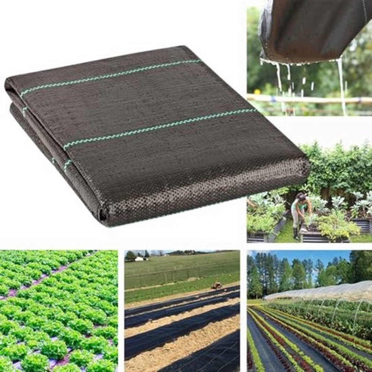 Onkruidbestrijdingsmembraan 2m x 10m - Zware kwaliteit Ademend Landschapsstof voor Tuinbedden