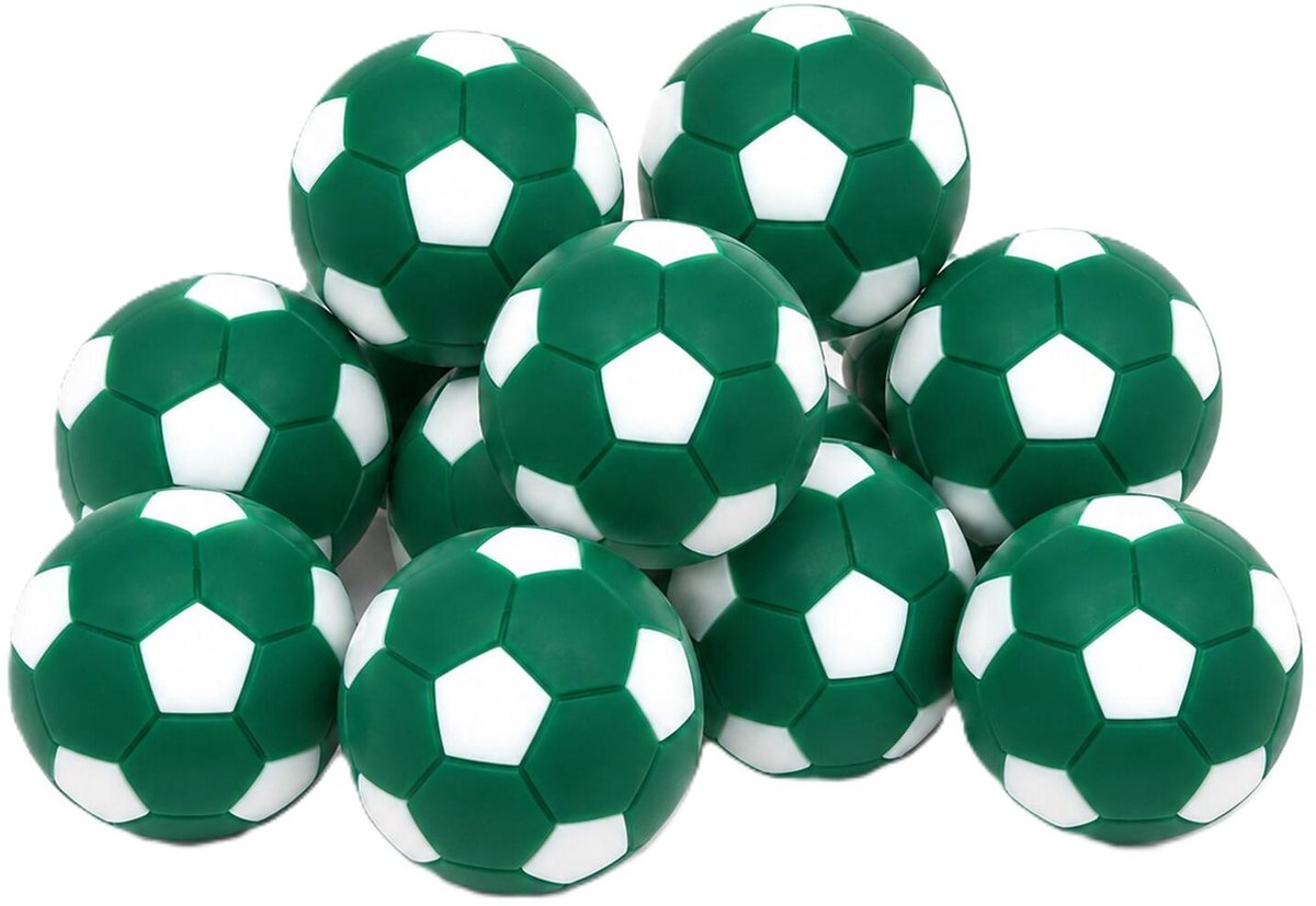 Bellatio Decorations Tafelvoetbal balletjes - 5x stuks - groen - D32 mm - mini voetballetjes - reserve ballen