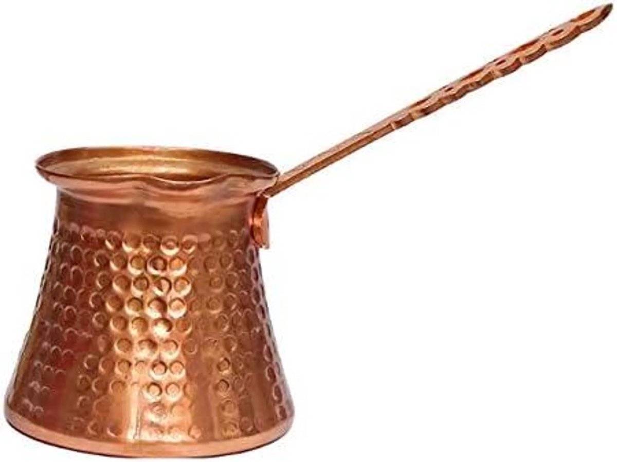 Een Turks koffiezetapparaat van 330 ml, gemaakt van Geschikt vooraal, Geschikt voor het maken van Turkse cezve-koffie.