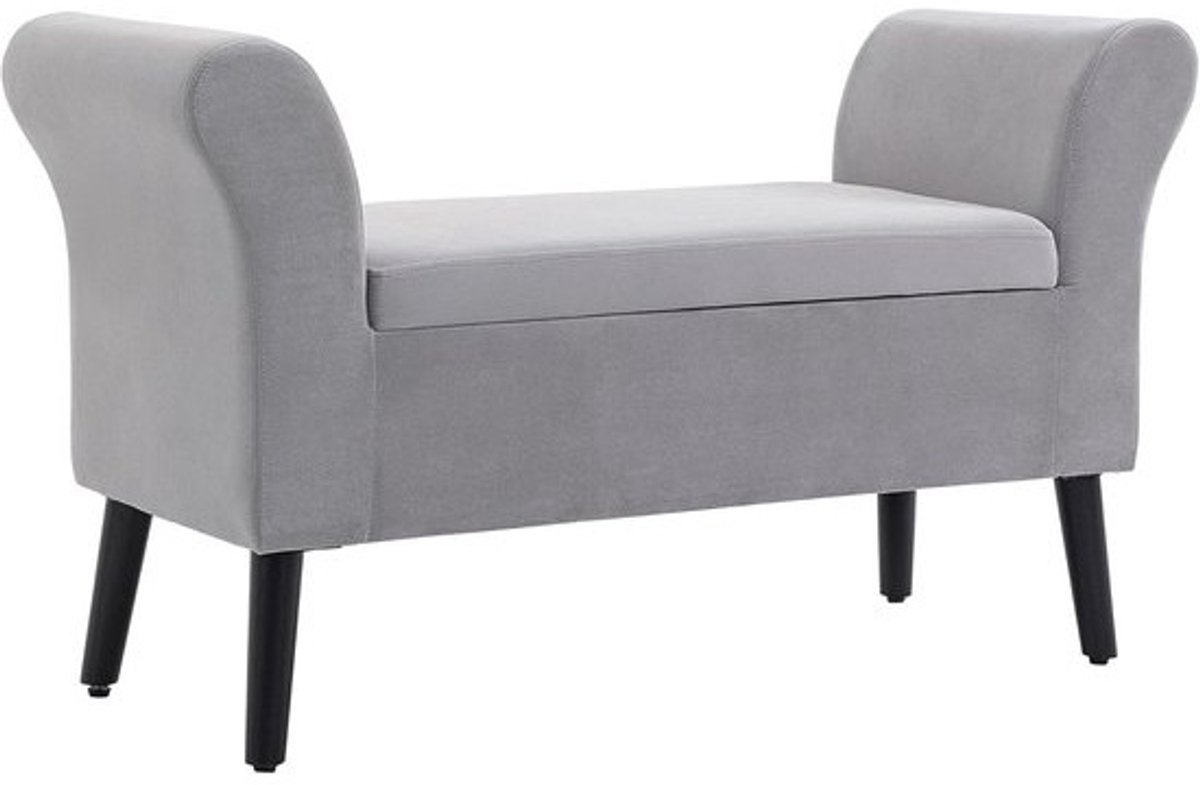 Gestoffeerde bank met opbergruimte voor slaapkamer of woonkamer - Modern design in lichtgrijs