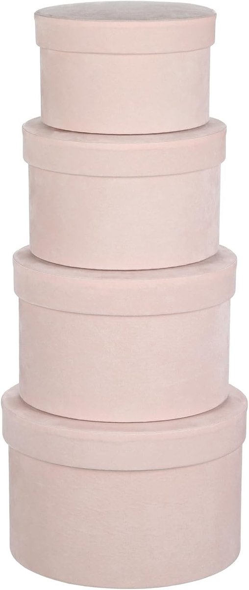 Set van 4 Fluwelen Cadeauboxen met Deksel - Opslagdozen voor Sieraden, Verjaardagen en Moederdag