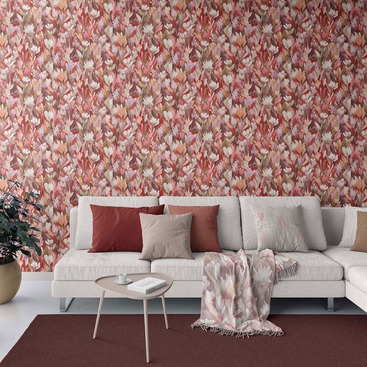Erismann vliesbehang 10586-06 bloemenmotief rood