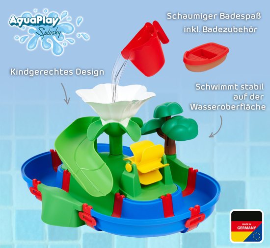 Aquaplay - Badspeelgoed - Sploshy Eiland - Waterval en waterbaan van Aquaplay — afbeelding 2