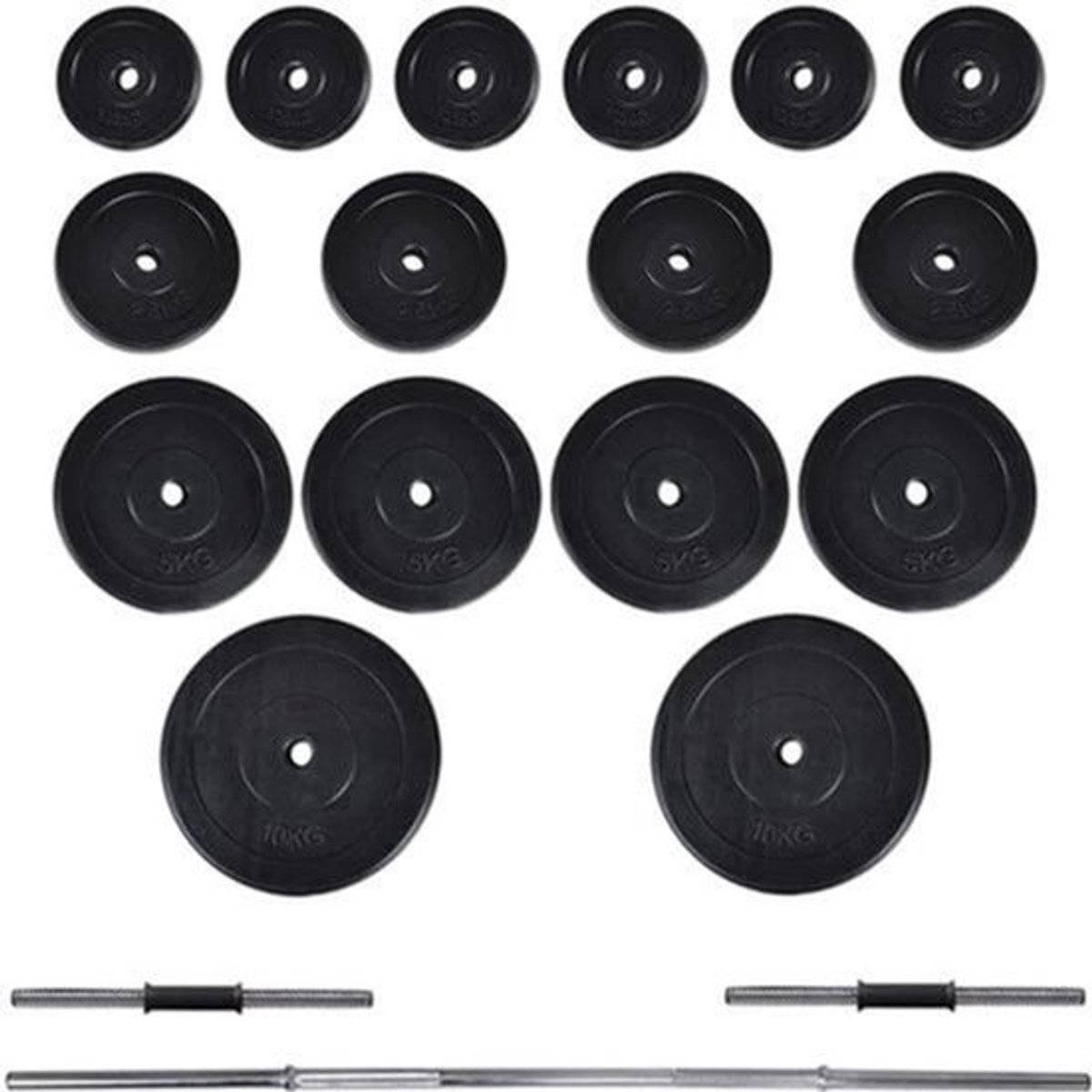Halterbank – Fitnessbank – Trainingsbank – Bench Press – Sportbank – Verstelbaar In 4 Standen – Inclusief 30,5 kg Halterset