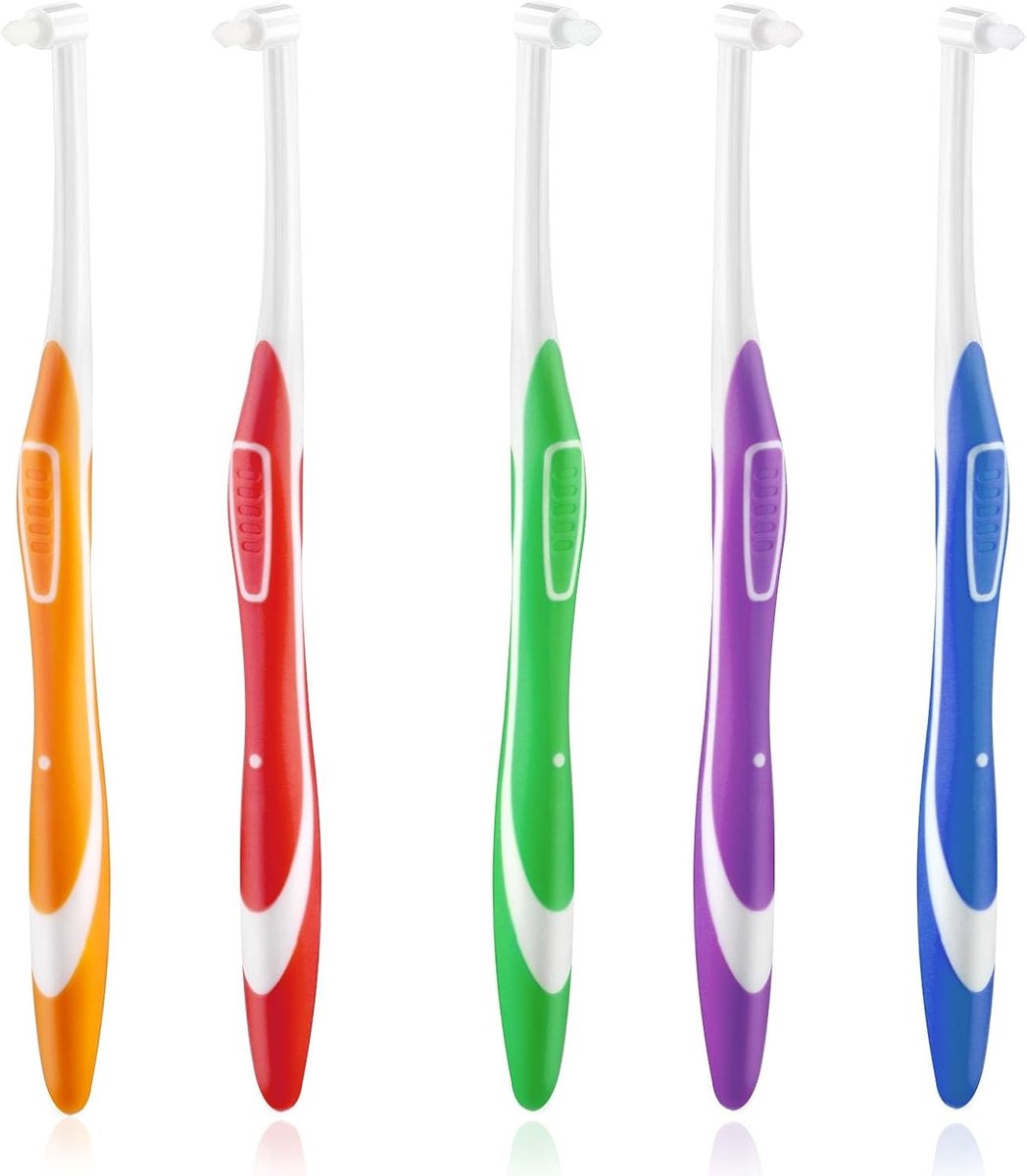 5 Stuks Tufted Tandenborstels voor Interdentale Reiniging - Zachte Compacte Borstels voor Orthodontische Beugels en Detailreiniging