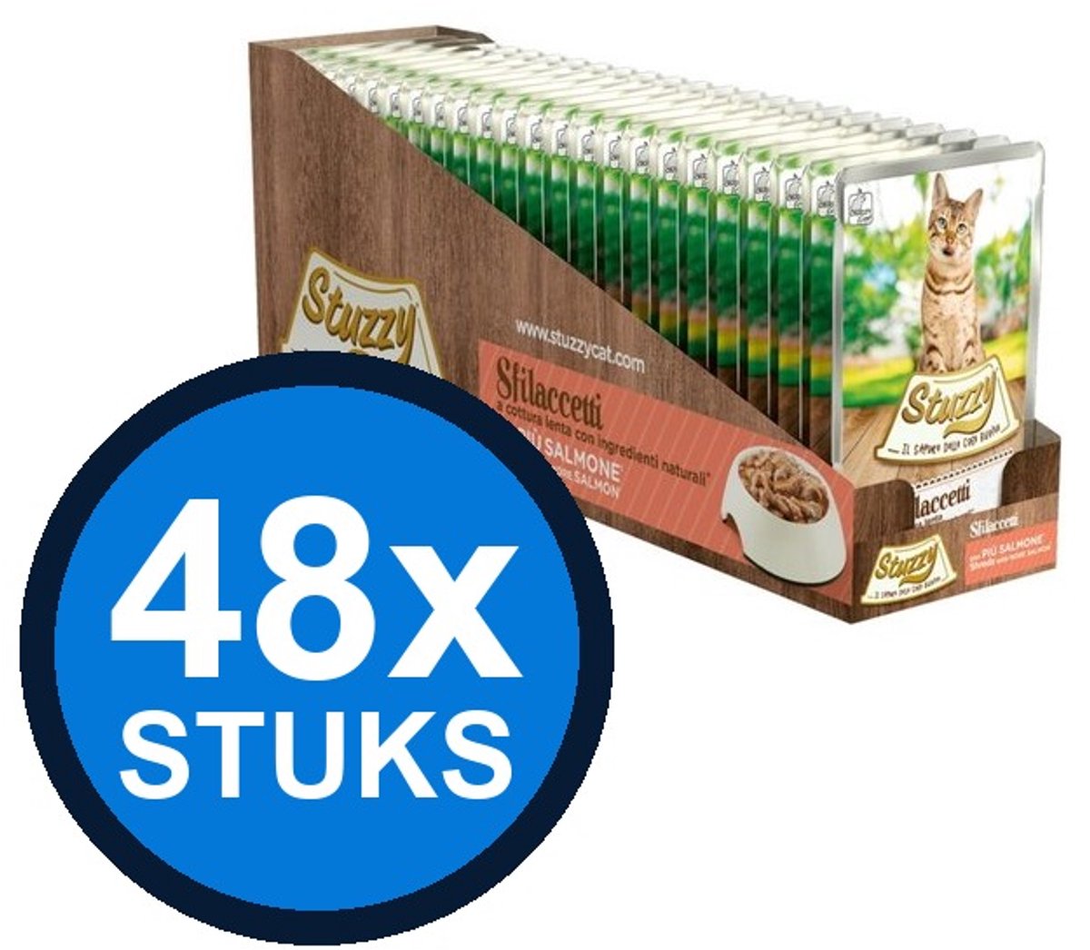 48x Stuzzy Kat Shreds zalm 85gr