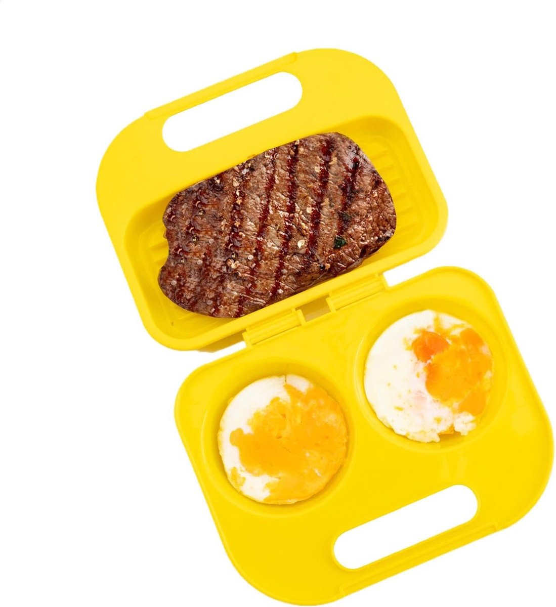 Siliconen Magnetron Omeletmaker met 2 Holtes, Anti‑aanbak Eierpocher Vorm, Snelle Omelet‑ en Gestoomde Eieren Maker, Praktisch Keukenhulpje voor het Ontbijt