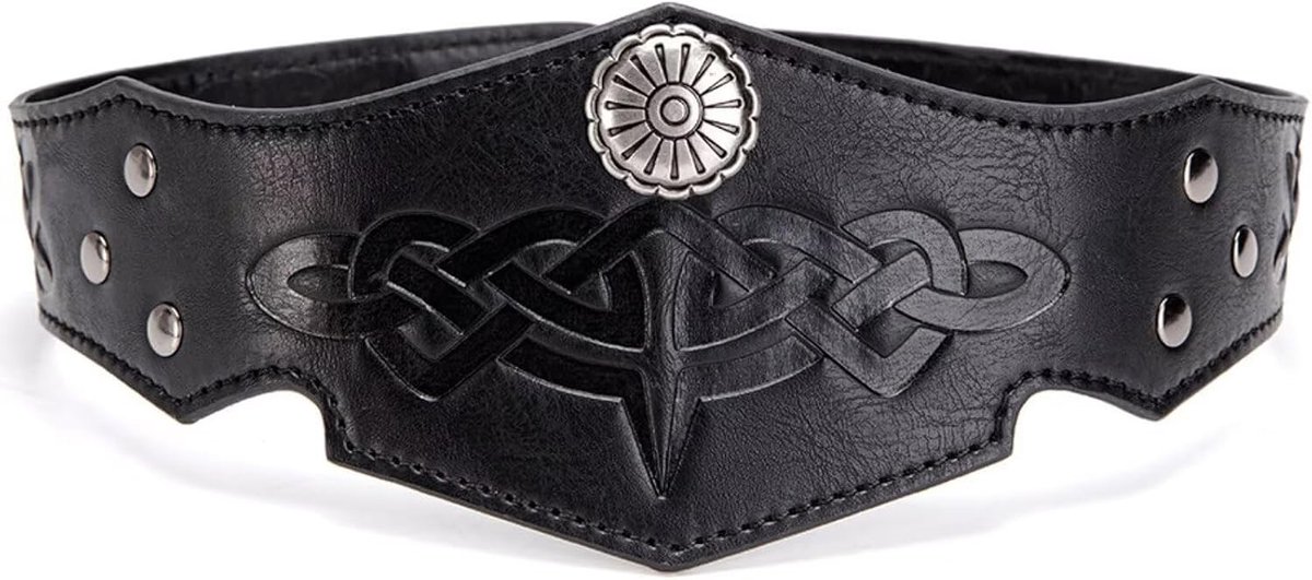 Viking Hoofdband van Leerlook met Renaissance Accessoires voor Historische Kostuums en Rollenspellen