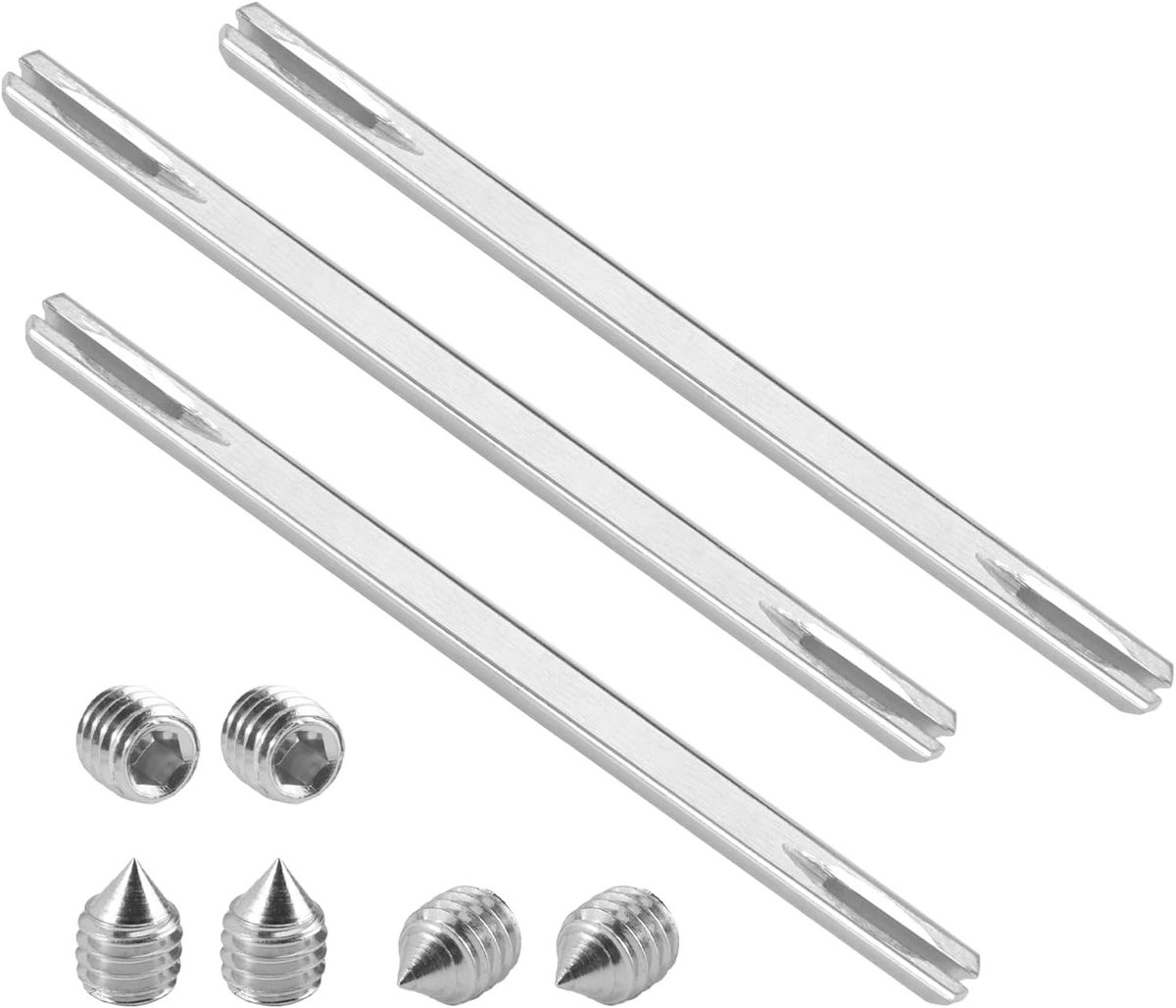 Set van 3 vierkante duimspijkers 8mm x 150mm, verzinkt ijzeren bevestigingspinnen voor deurhandgrepen en interieurdeuren, ideaal voor spindelstangen en bevestigingen
