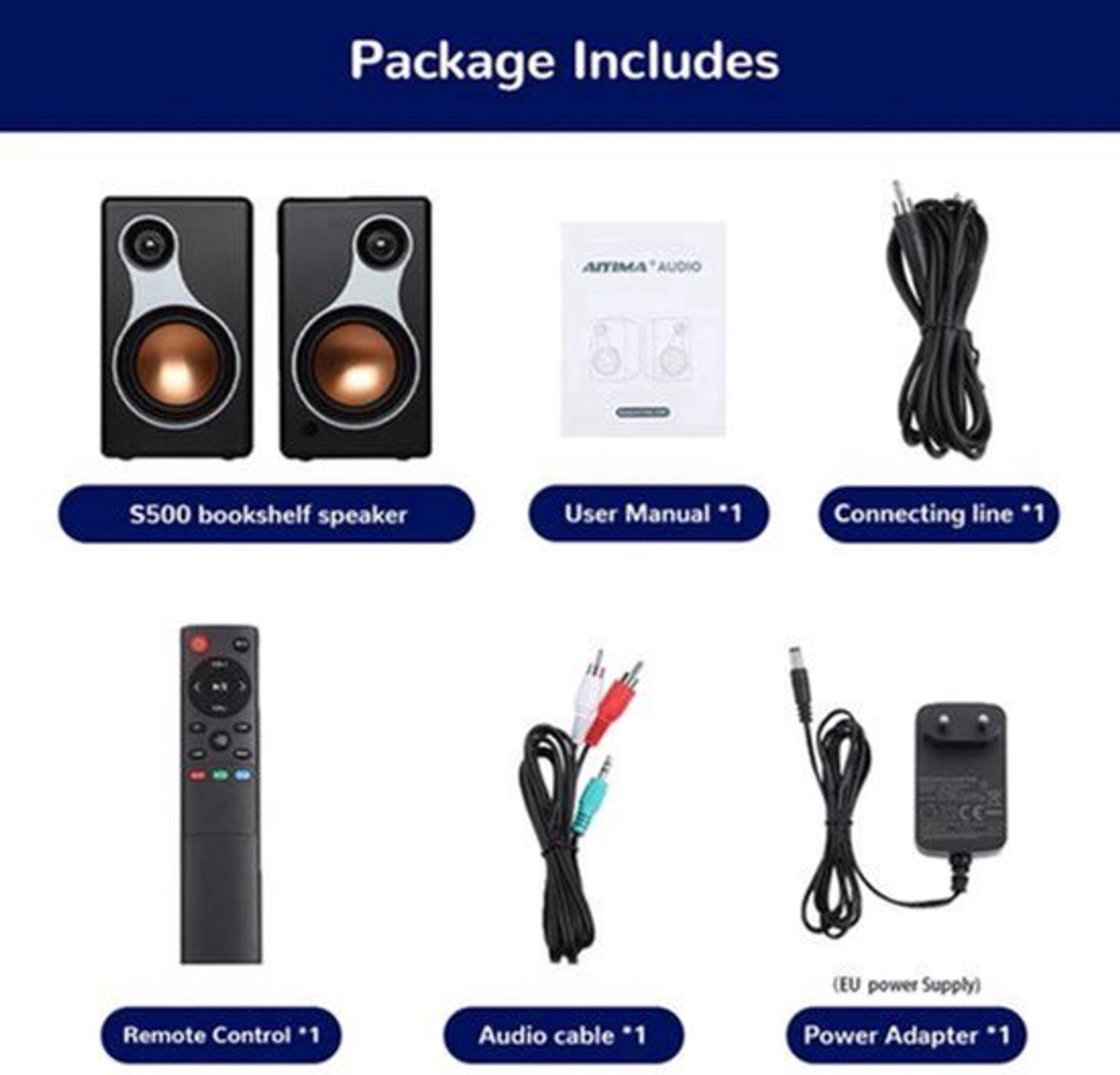 Bluetooth Bookshelf Speakers – Draadloze Speakers – Boekenplank Speakers – Compacte Speakers – 120W Vermogen – Houten Behuizing
