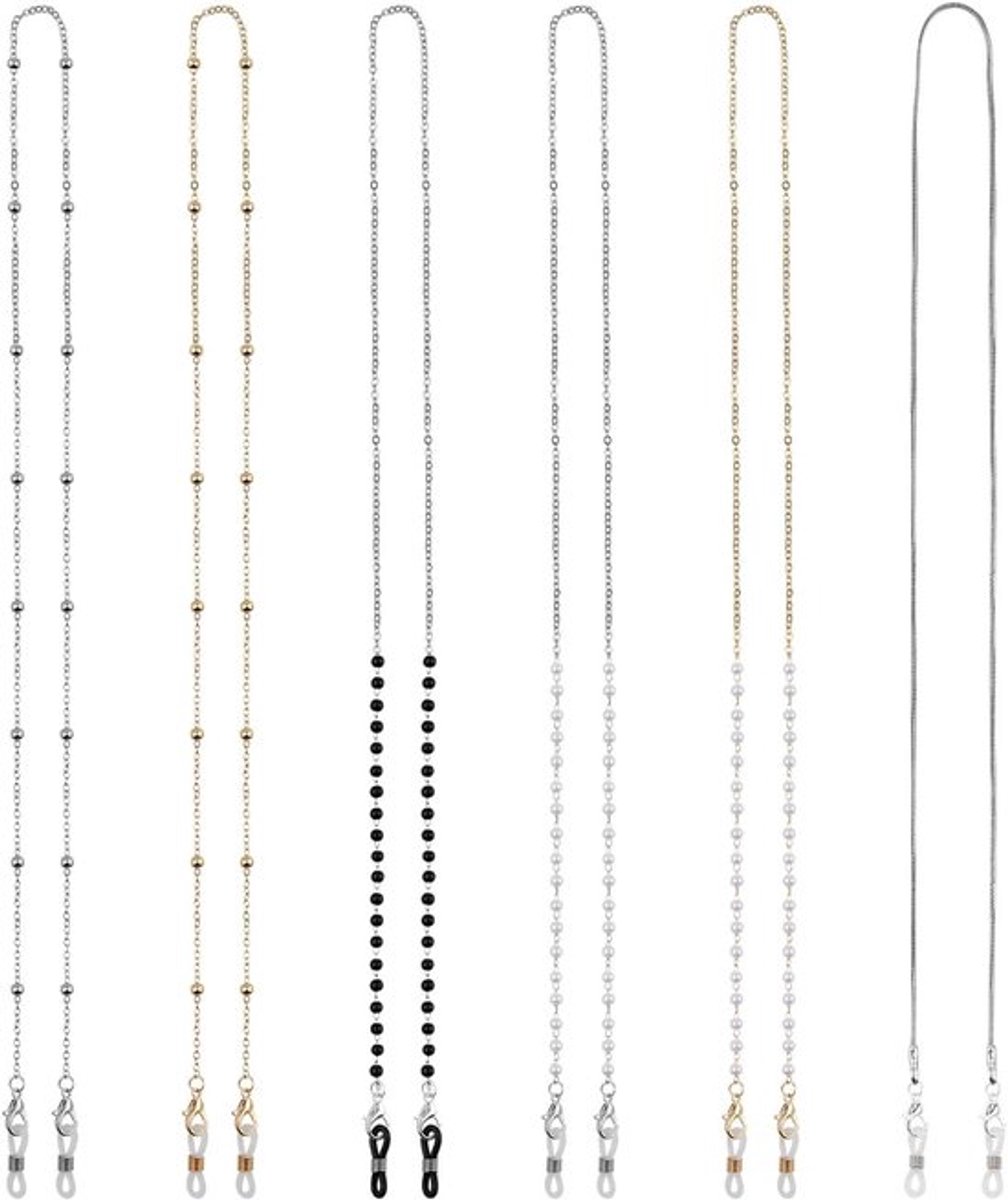 6 stuks leesbrilketting - Dames - Uniseks - Premium brillenketting - Zonnebril