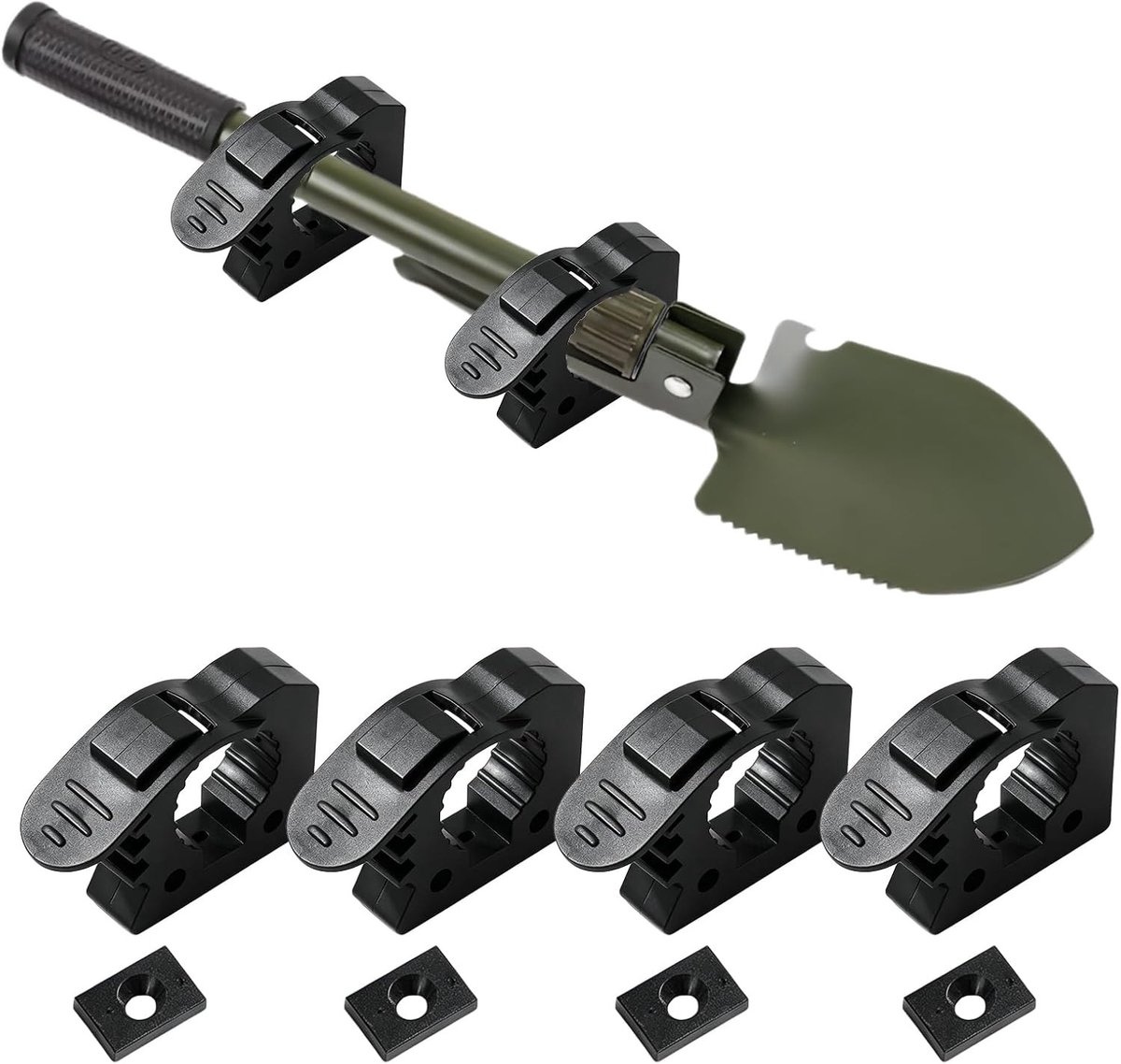 Universele rubberen schephouders snelspanner voor gereedschapshandgrepen 3-4 cm, ideaal voor vrachtwagens, UTV, ATV en offroad voertuigen, 4 stuks
