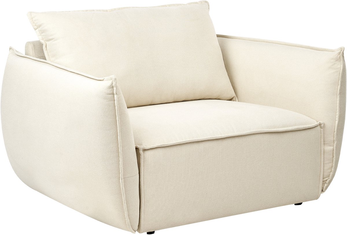 KUNES - Fauteuil - Lichtbeige - Polyester