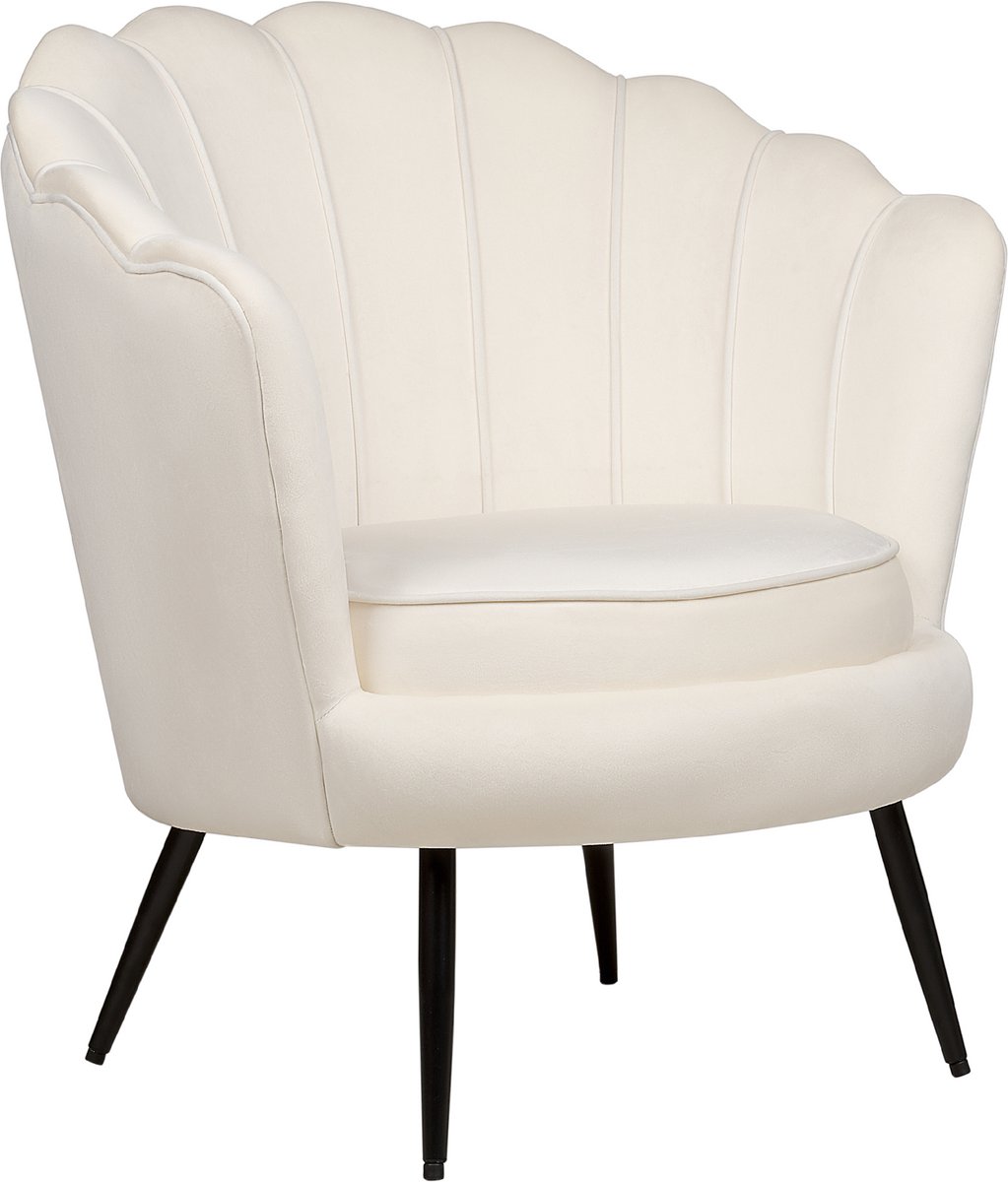 LOVIKKA - Fauteuil - Gebroken wit - Fluweel