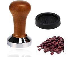 Professionele koffietamper van roestvrij staal met siliconen pad, 51 mm voor perfecte espresso en cappuccino