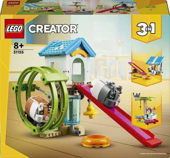 LEGO 31155 Creator 3in1 Hamsterwiel Dieren Speelgoed Set met Hondenhok en Kattenspeelplaats