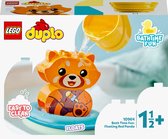 LEGO® DUPLO® Mijn eerste pret in bad: drijvende rode panda 10964 bouwspeelgoed voor baby's en peuters; eenvoudig te reinigen badspeelgoed met een rode panda; spelenderwijs leren voor peuters vanaf 18 maanden (5 onderdelen)