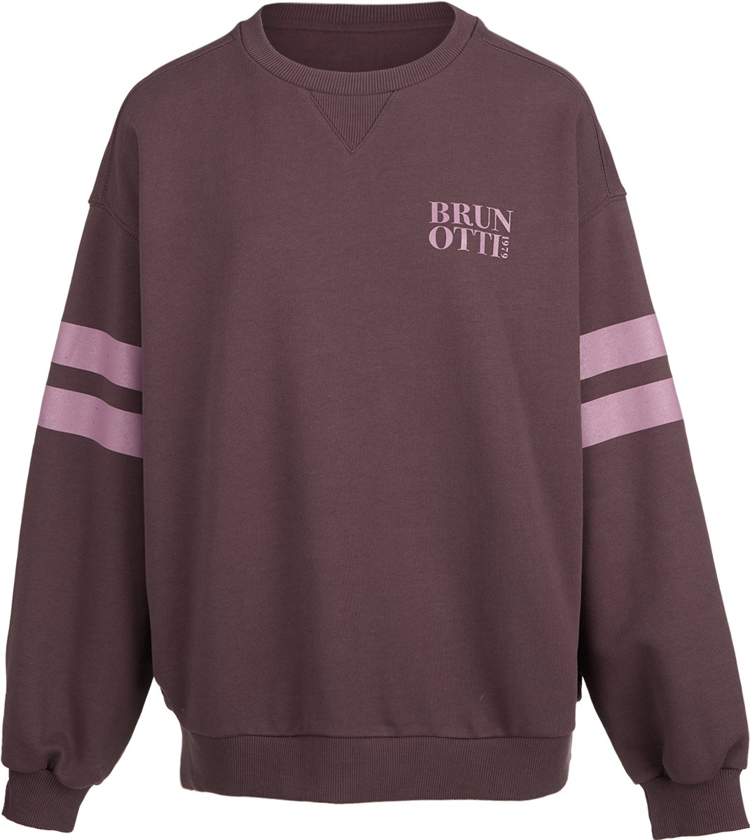 Brunotti - Nessy Sweater Dames - Raisin - Trui - Crewneck - Loose fit - Rib Details - XXL